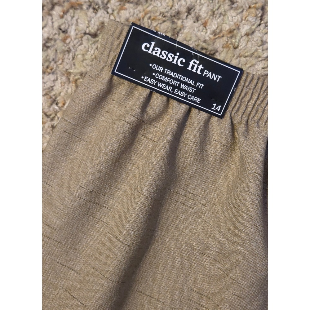 NWT Alfred Dunner Classic Fit Trouser Pants Women's Size‎ 14 Tan - Picture 8 of 8